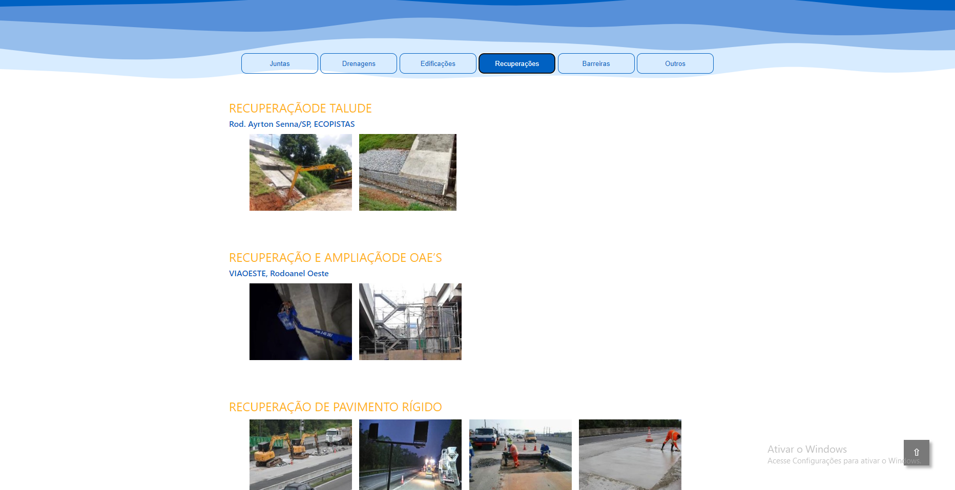 Captura de Tela do Site Atual Soluções em Engenharia