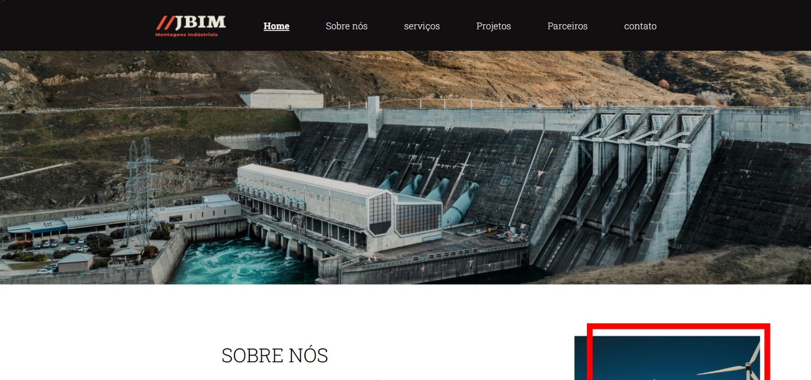 Captura de Tela do Site JBIM